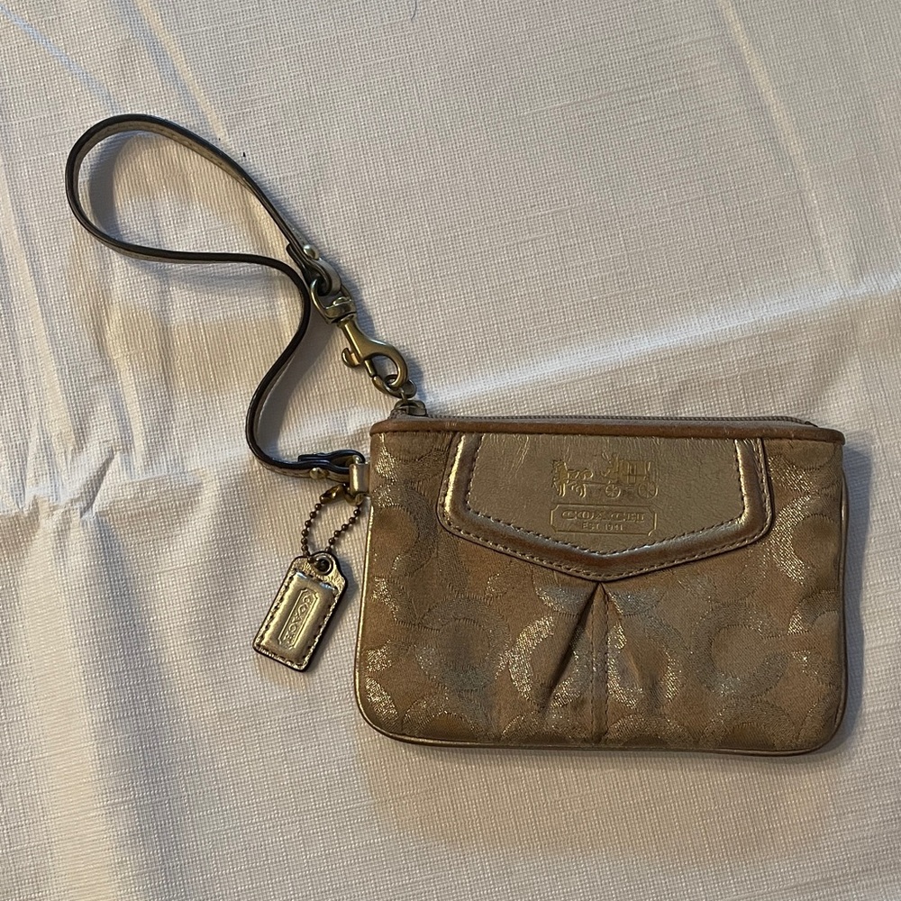 Coach Metallic Gold Wristlet